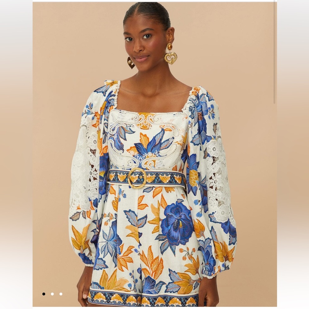 💙Farm Rio💙Off-White Summer Flowers Lenzing™️ Ecovera™️ Euroflax™️ Romper